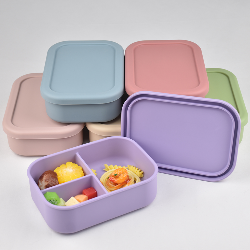 Food Storage Prep Containers - Пищевой силиконовый ланч-бокс Bento с 3