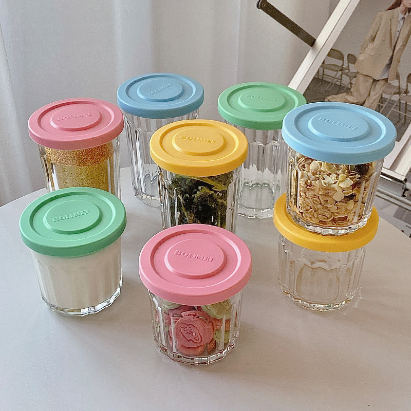 Food Storage With Dividers - Цветная крышка, стеклянный герметичный контейнер для