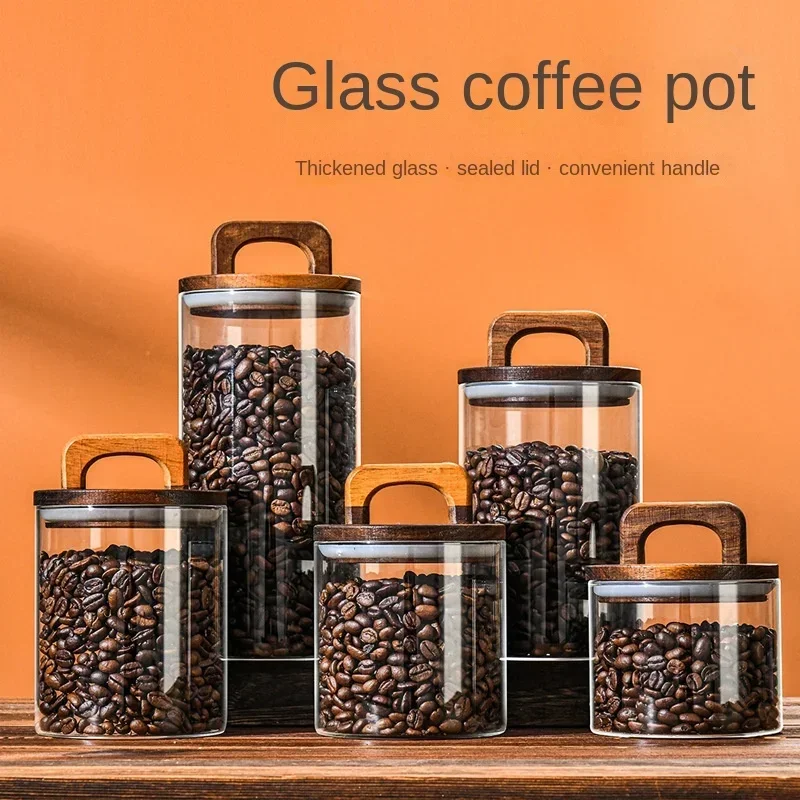 Food Storage Glass Set - 800-2100 мл стеклянная банка с деревянной