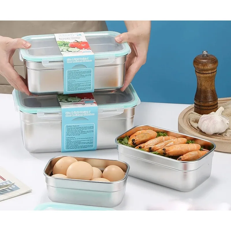 Food Storage Prep Containers - Ланч-бокс из нержавеющей стали 304, герметичный,