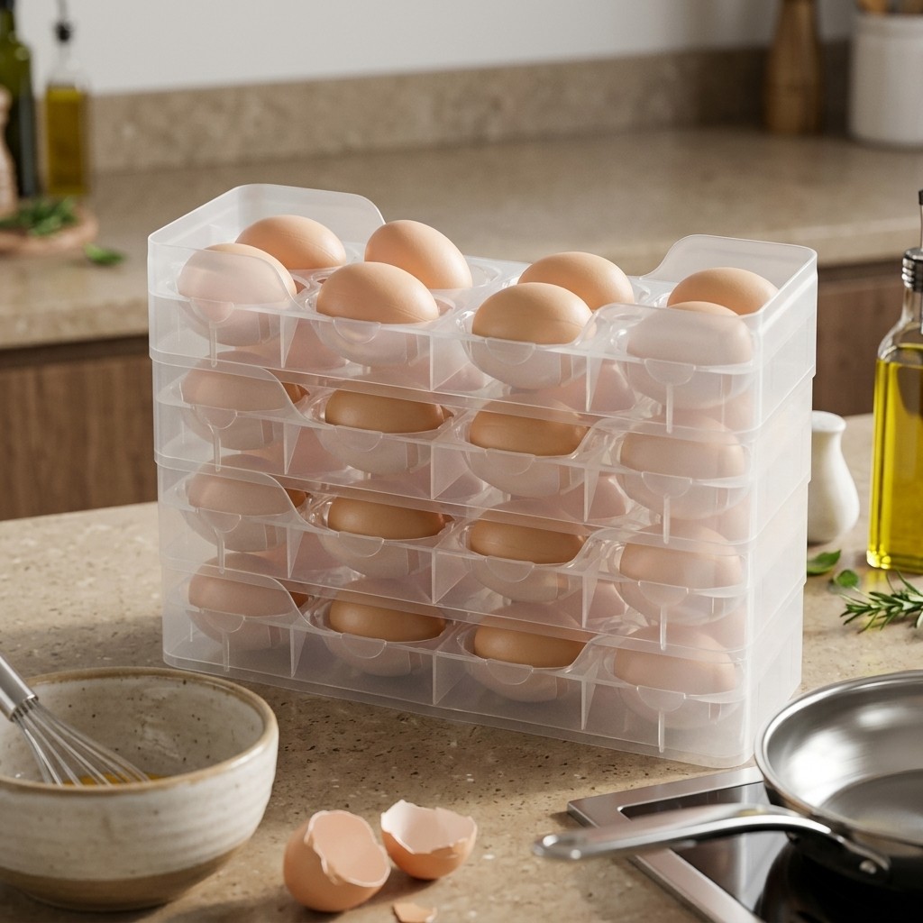Food Storage With Dividers - Многоярусный органайзер для яиц, прозрачный контейнер