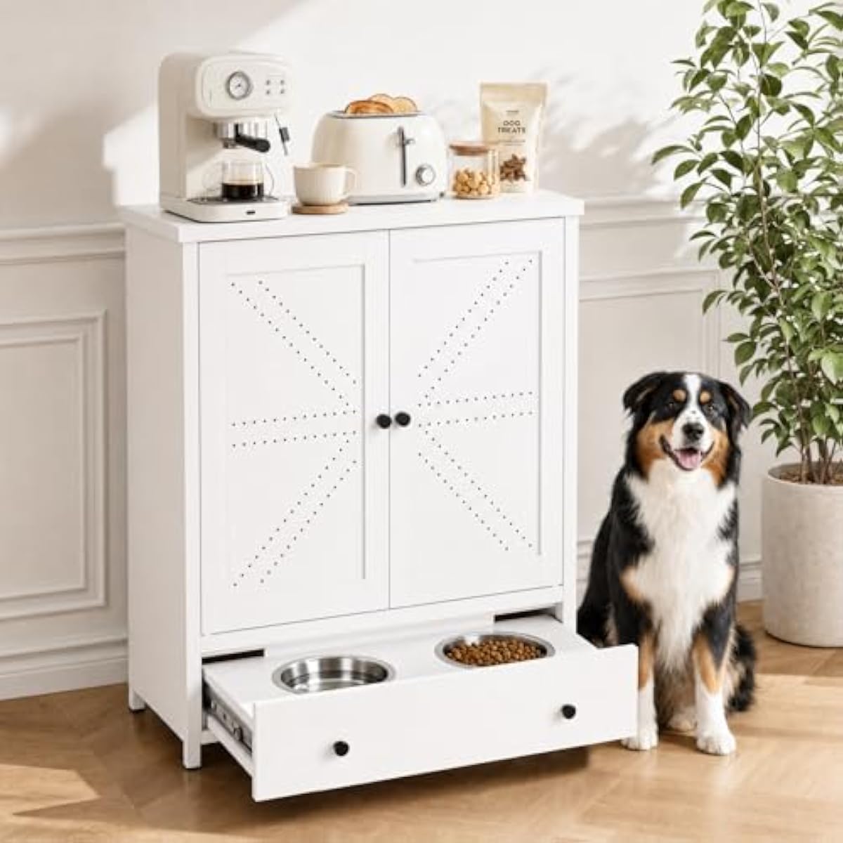 Food Storage For Dog - Металлическая кормушка для домашних животных с