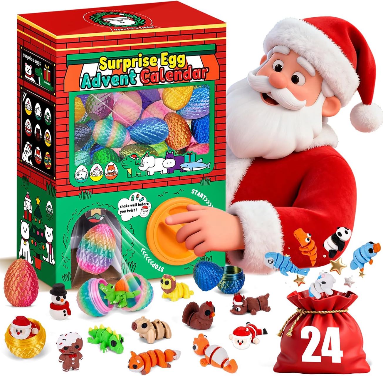 Food Storage Eggs - Набор из 24 3D-печатных сенсорных игрушек-антистресс