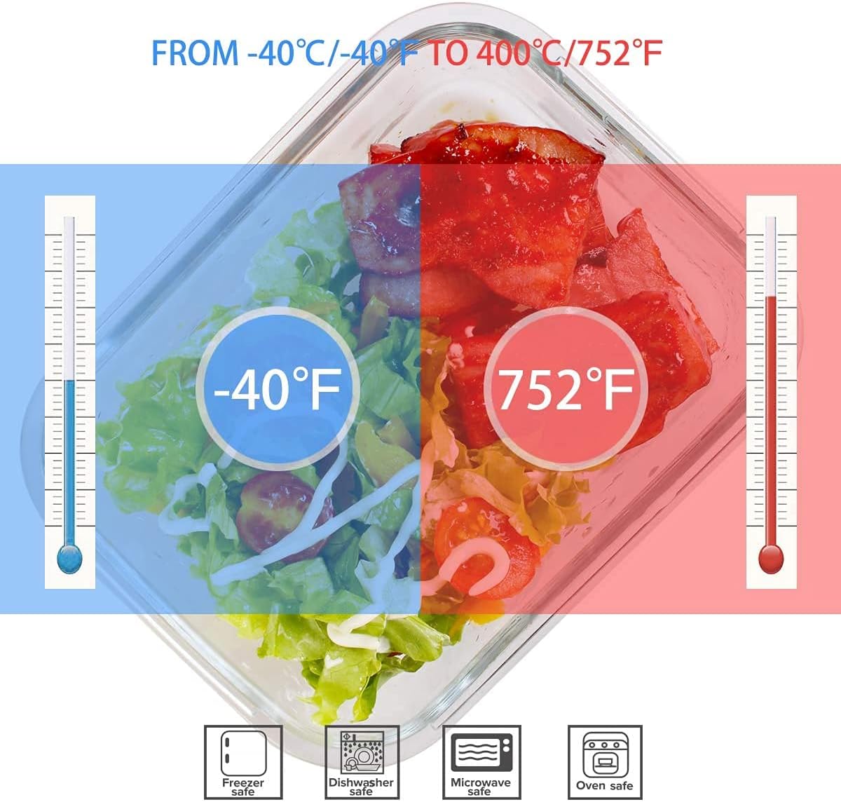 Набор из 18 стеклянных контейн – обзор и цена Food Storage Glass Set