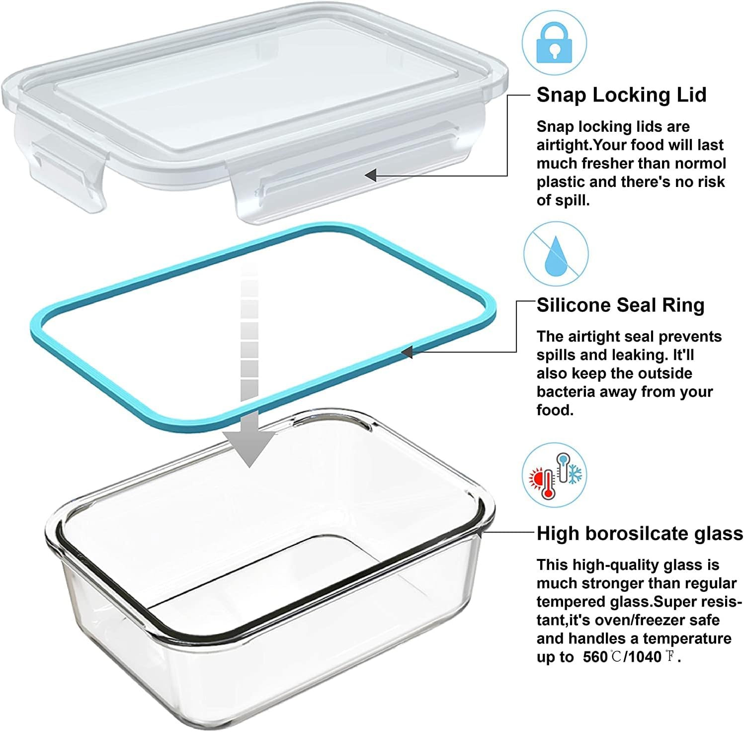 Набор из 18 стеклянных контейн – обзор и цена Food Storage Glass Set