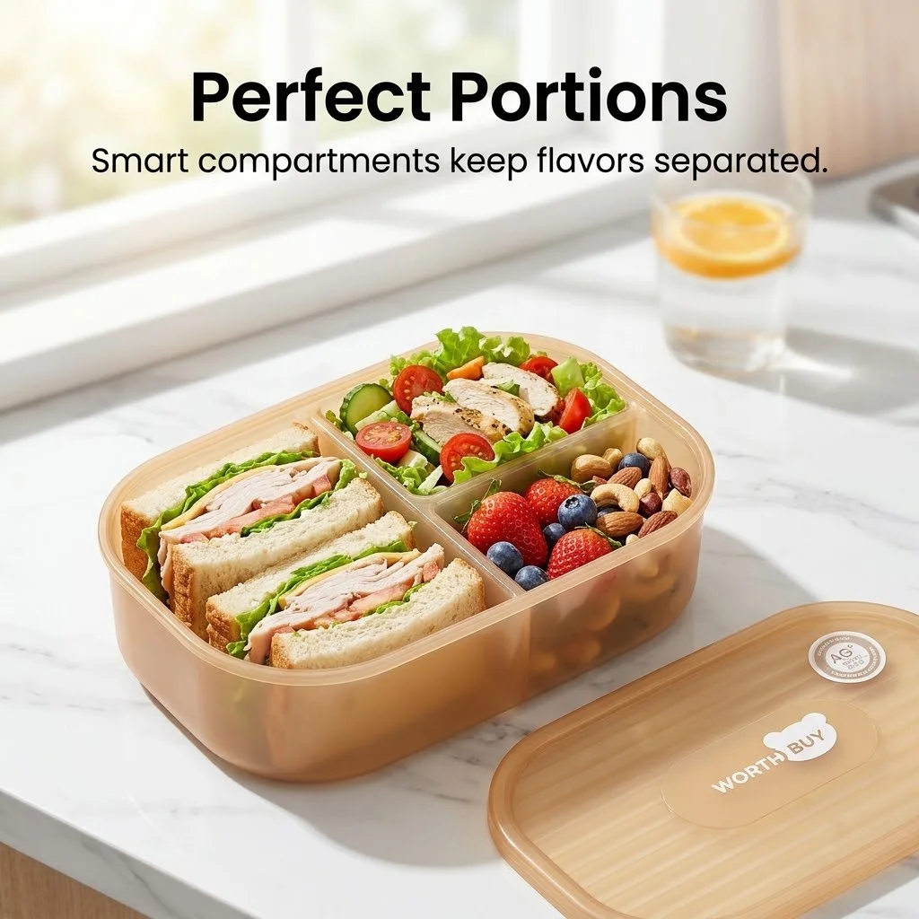 Разборный пластиковый ланч-бок – обзор и цена Food Storage With Dividers